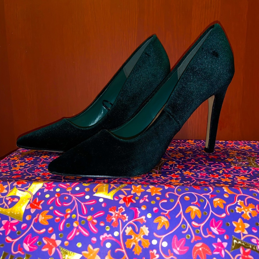 Green Suede Heels